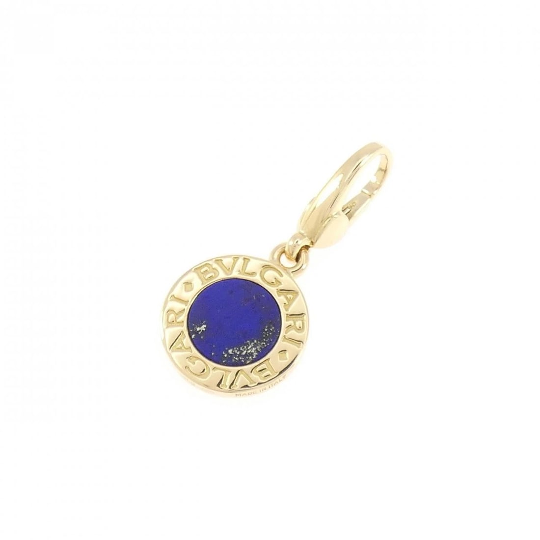 BVLGARI PENDANT: BVLGARI Pendant Brand: BVLGARI Type/Style: Bvlgari Pendant/Brooch Material: 750 yellow gold, Main Stone Lapis Lazuli Color: Yellow Gold Size: Actual Size Approx. height x width: 28.0mm x 13.0mm