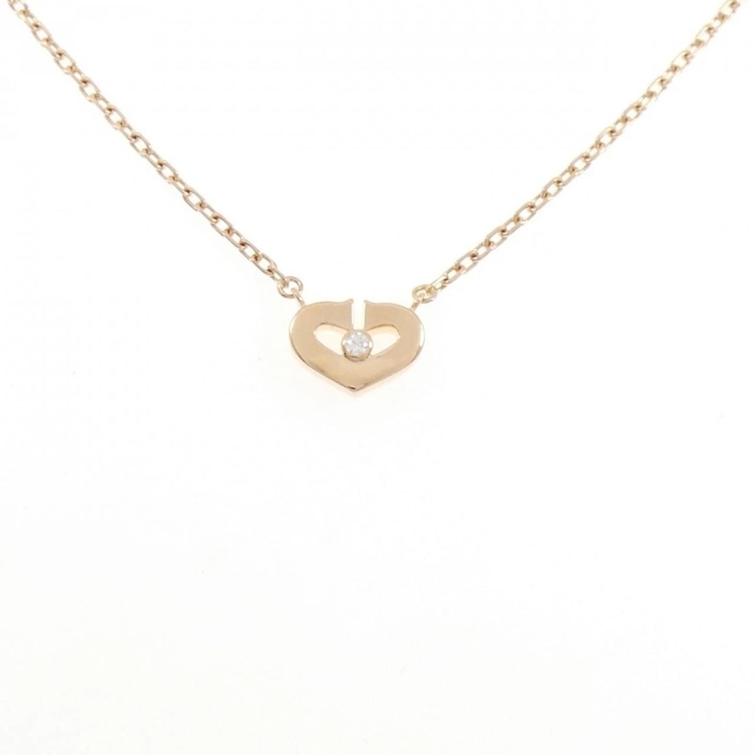 CARTIER C HEART SMALL NECKLACE: Cartier C Heart Small Necklace Brand: CARTIER Type/Style: Cartier Necklace Material: 750 Pink Gold, Main Stone Natural Color: Pink Gold Size: length39cmActual Size Pendant length approx. x width