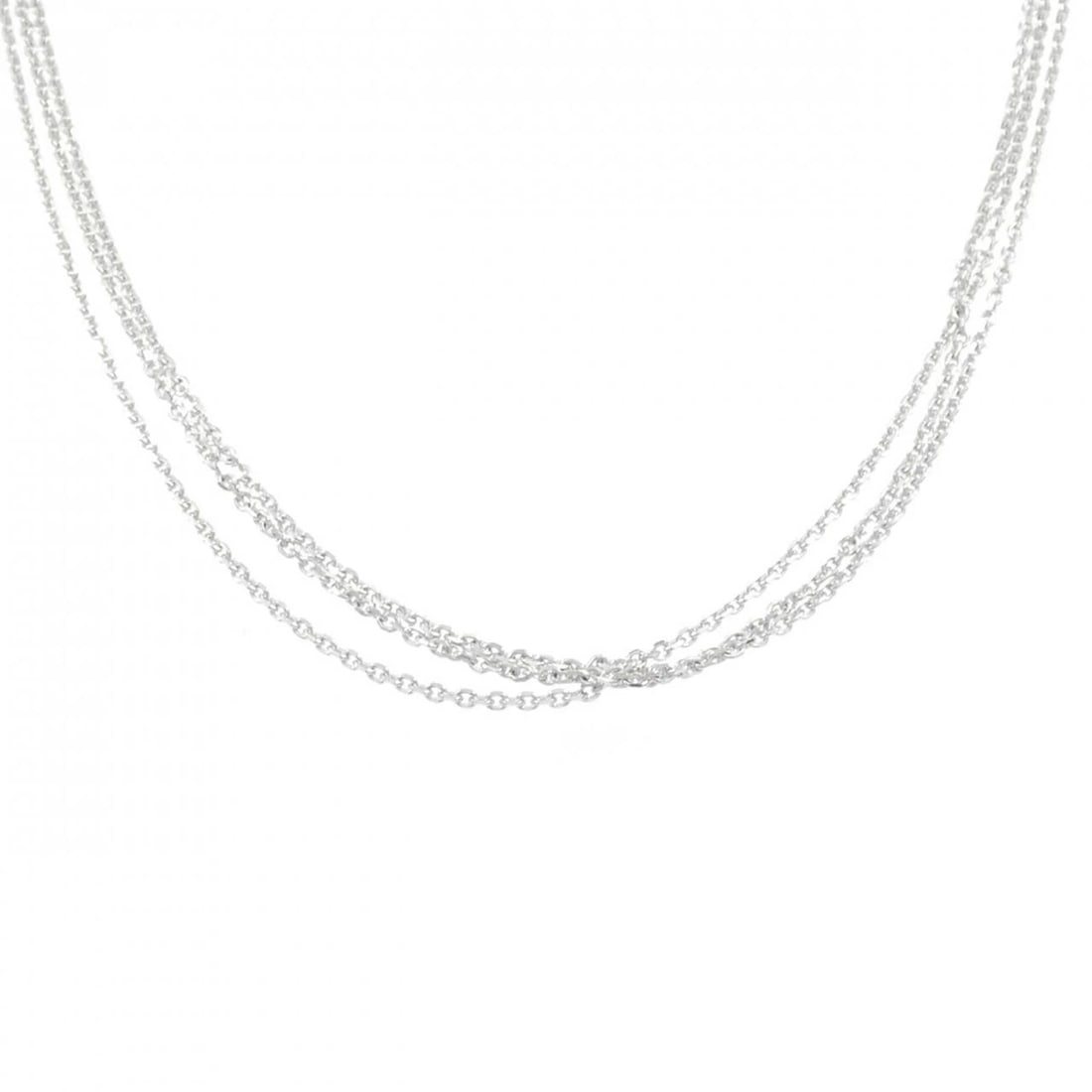 PONTE VECCHIO 750WG NECKLACE: Ponte Vecchio 750WG Necklace Brand: Ponte Vecchio Type/Style: Ponte Vecchio Necklace Material: 750 white gold, Color: White Gold Size: length43cmActual Size Width per chain: approximately 1.3mm
