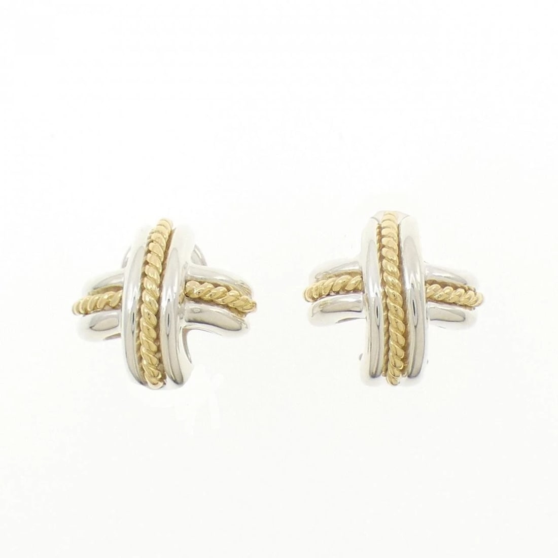 TIFFANY & CO. SIGNATURE EARRINGS: TIFFANY & Co. Signature Earrings Brand: TIFFANY&Co. Type/Style: TIFFANY&Co. Pierce/Earring Material: 925Silver/750Yellow Gold, Color: YG,Silver Size: Actual Size Approximate dimensions: 16.1cm