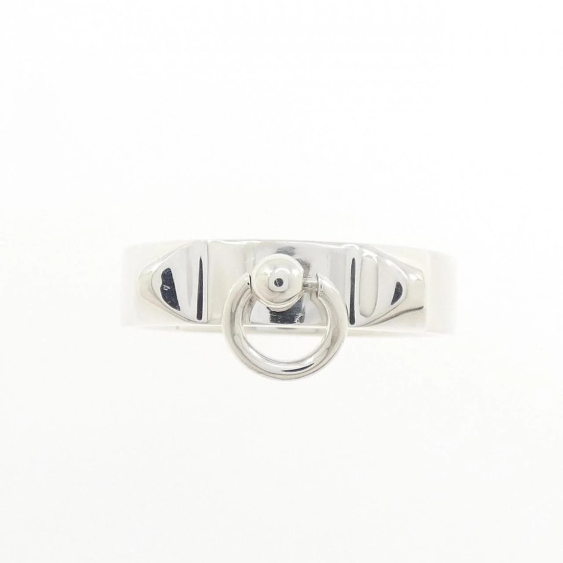 HERMES COLLIER DE CHIEN RING: Hermes Collier de Chien Ring Brand: HERMES Type/Style: Hermes Ring Material: 925Silver, Color: Silver Size: US8(57) Accessories: None Accessories Notice: When purchasing pre-owned goods, please refer