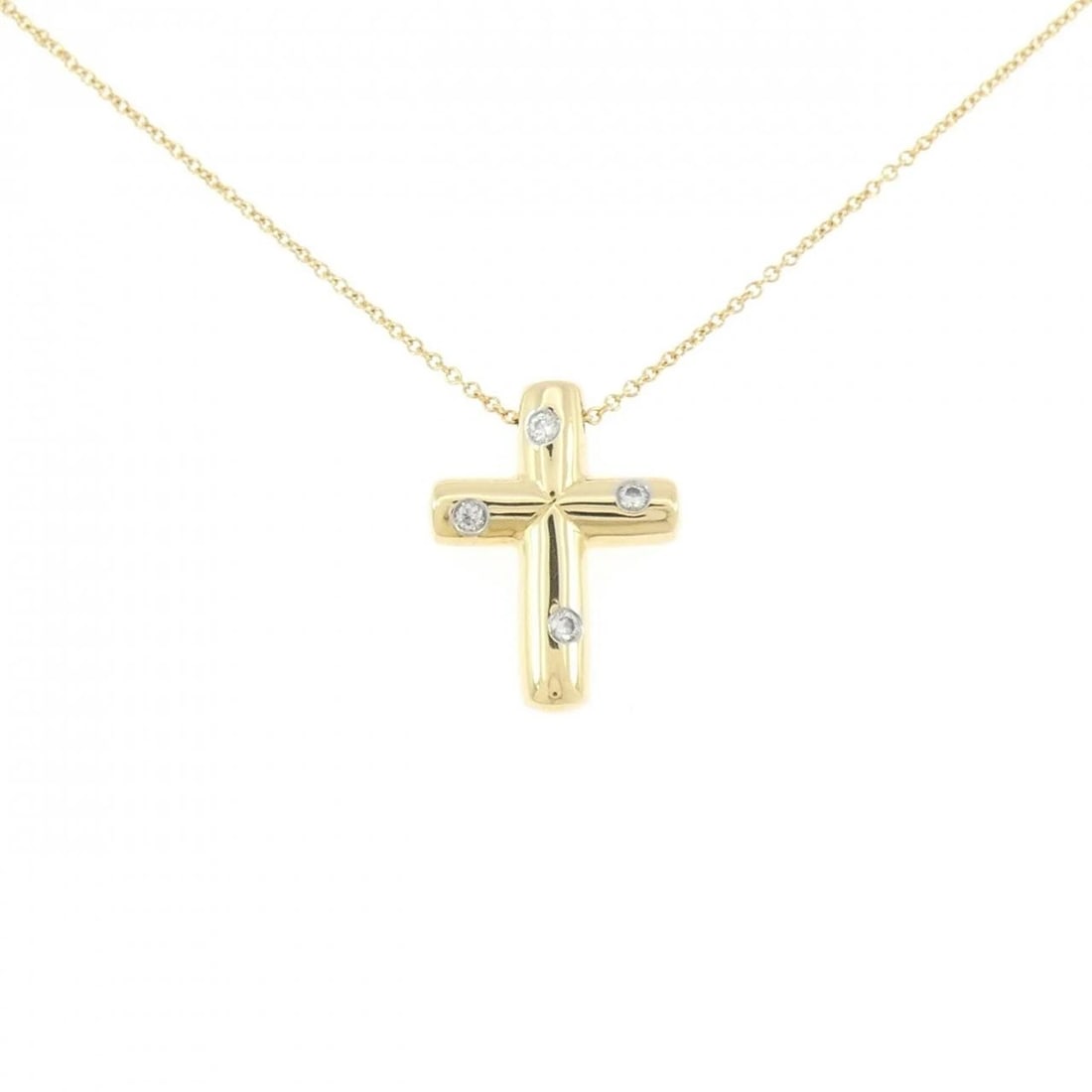 TIFFANY & CO. DOTS CROSS NECKLACE: TIFFANY & Co. Dots Cross Necklace Brand: TIFFANY&Co. Type/Style: TIFFANY&Co. Necklace Material: 750 yellow gold, Main Stone Natural Color: Yellow Gold Size: length41cmActual Size Pendant length