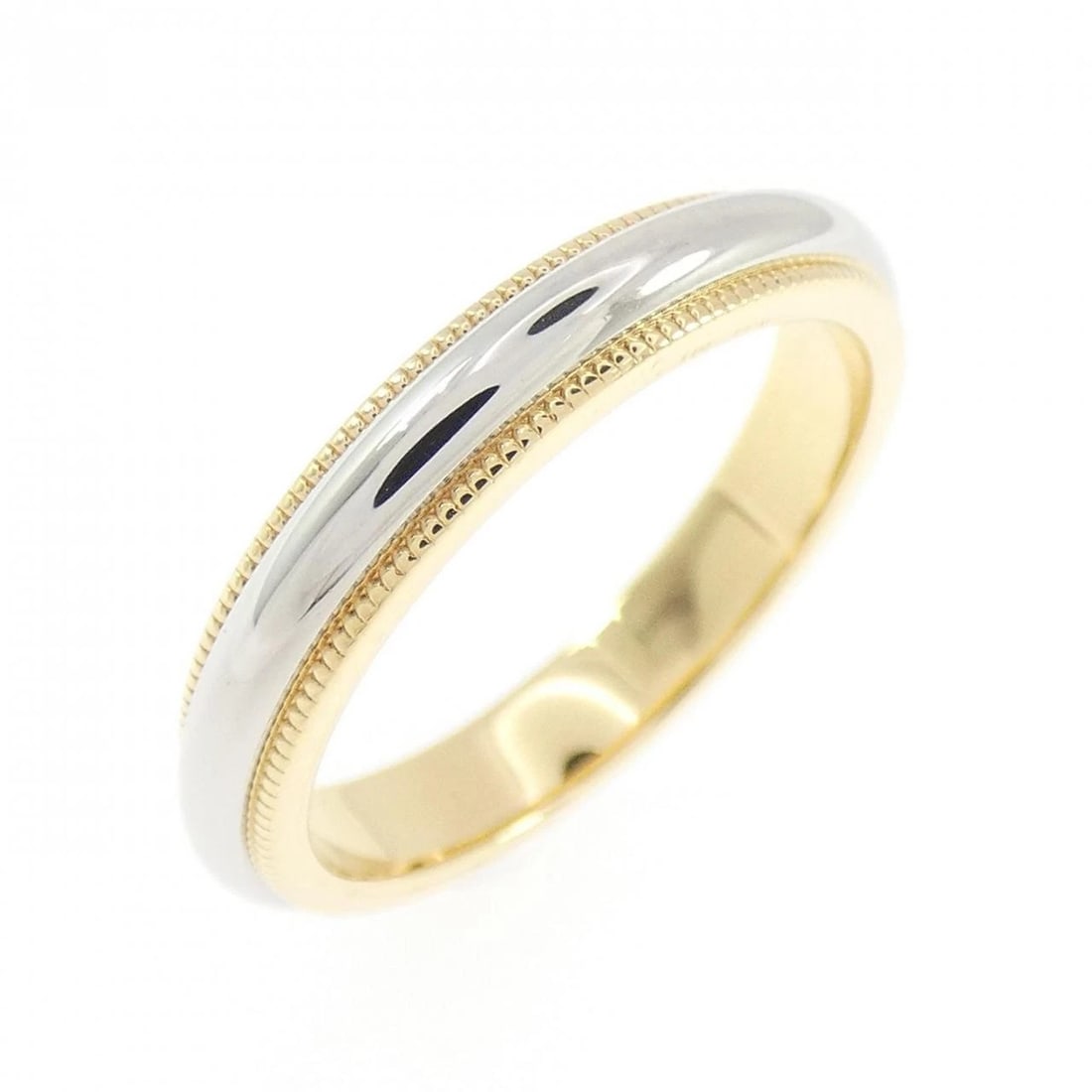 TIFFANY & CO. MILGRAIN RING: TIFFANY & Co. Milgrain Ring Brand: TIFFANY&Co. Type/Style: TIFFANY & Co. Ring Material: 750 Yellow Gold/Platinum 950, Color: YG,Silver Size: US6 Accessories: None Accessories Notice: When purchasing