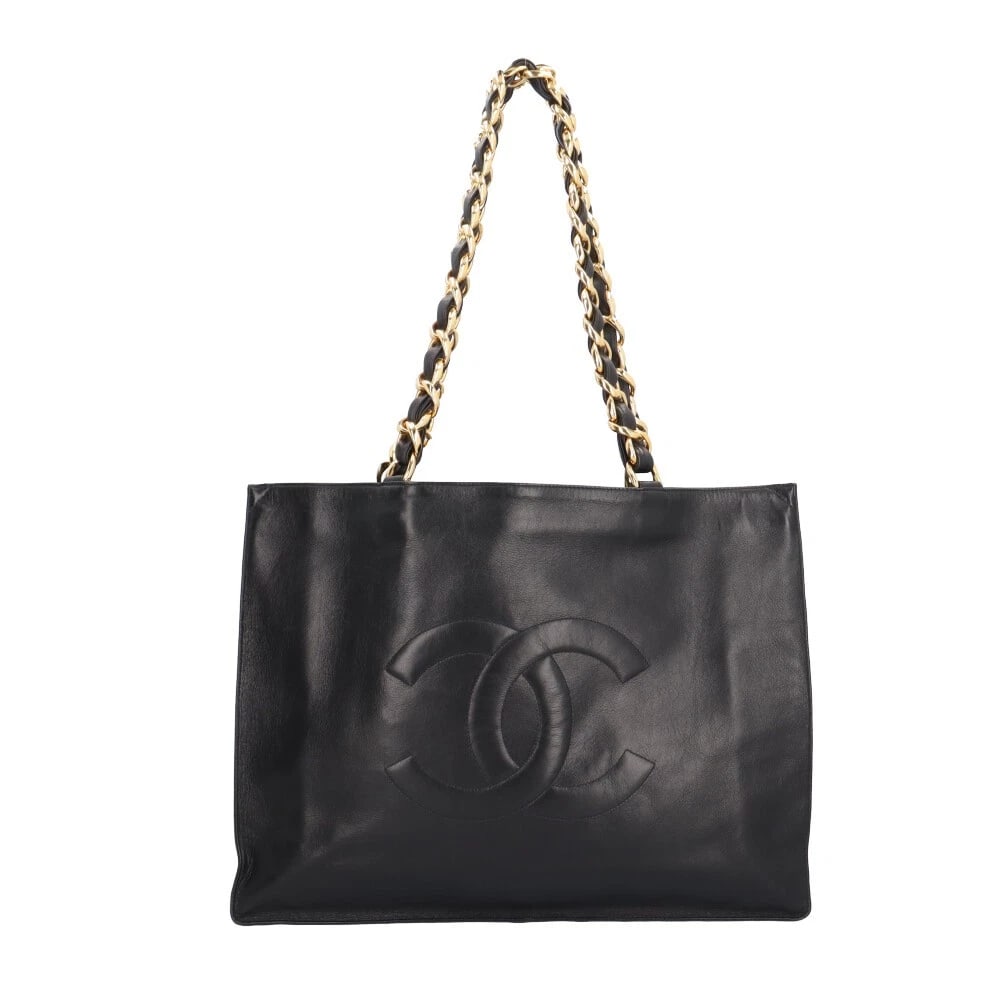 CHANEL TOTE BAG LEATHER COCO MARK CHAIN TOTE: CHANEL Tote Bag leather COCO Mark Chain tote Brand: CHANEL Type/Style: Tote Bag Material: Exterior Material leather Color: Exterior color black Size: W16.1 x H12.2 x D4.3inch Accessories: None