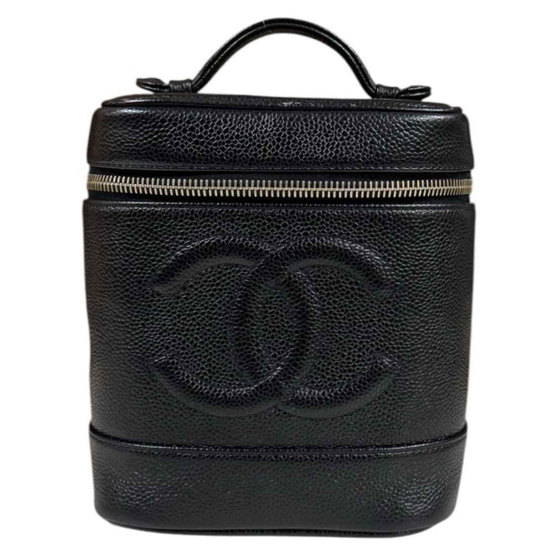 CHANEL HANDBAG CAVIARSKIN VERTICAL VANITY: CHANEL Handbag Caviarskin Vertical vanity Brand: CHANEL Type/Style: Handbag Material: Exterior Material Caviarskin Color: Exterior color black Size: W5.9 x H6.7 x D4.7inch Handle:3.1inch Accessori
