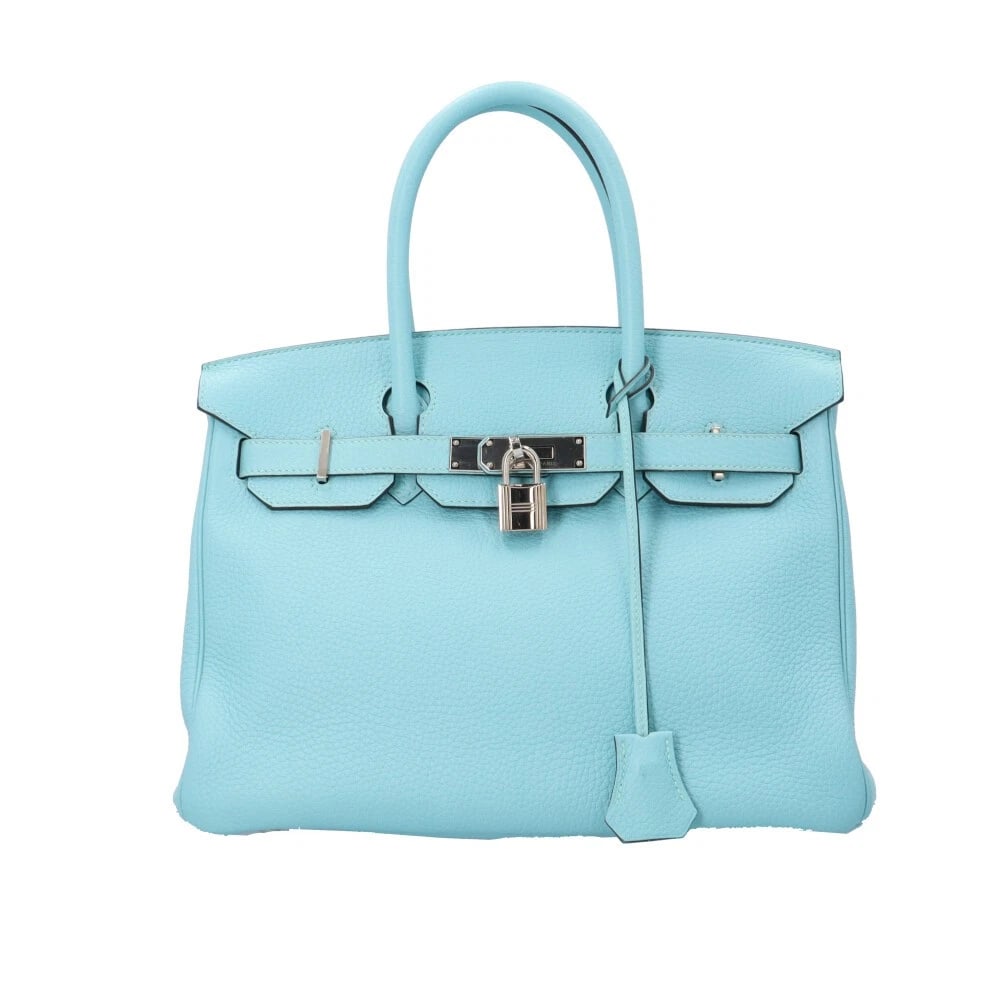 HERMES HANDBAG LEATHER BIRKIN 30: HERMES Handbag leather Birkin 30 Brand: HERMES Type/Style: Handbag Material: Exterior Material leather Color: Exterior color blue Size: W11.8 x H7.9 x D5.9inch Handle:11.4inch Accessories: None
