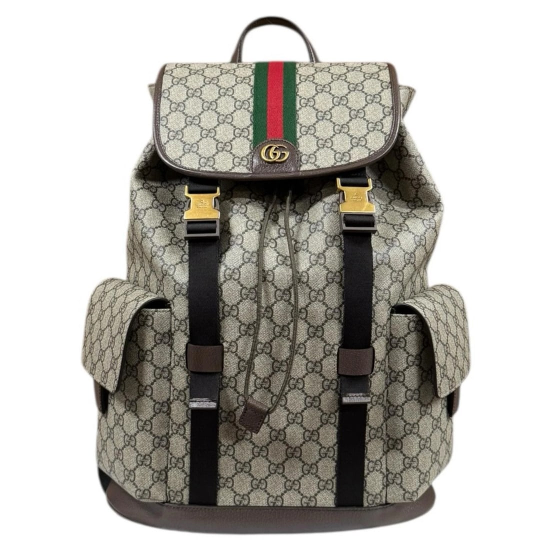 GUCCI DAYPACK GG SUPREME CANVAS LARGE BACKPACK: GUCCI Daypack GG Supreme Canvas Large Backpack Brand: GUCCI Type/Style: Daypack Material: Exterior Material GG Supreme Canvas Color: Exterior color beige Size: W13.4 x H17.7 x D4.7inch Handle:7.9inch