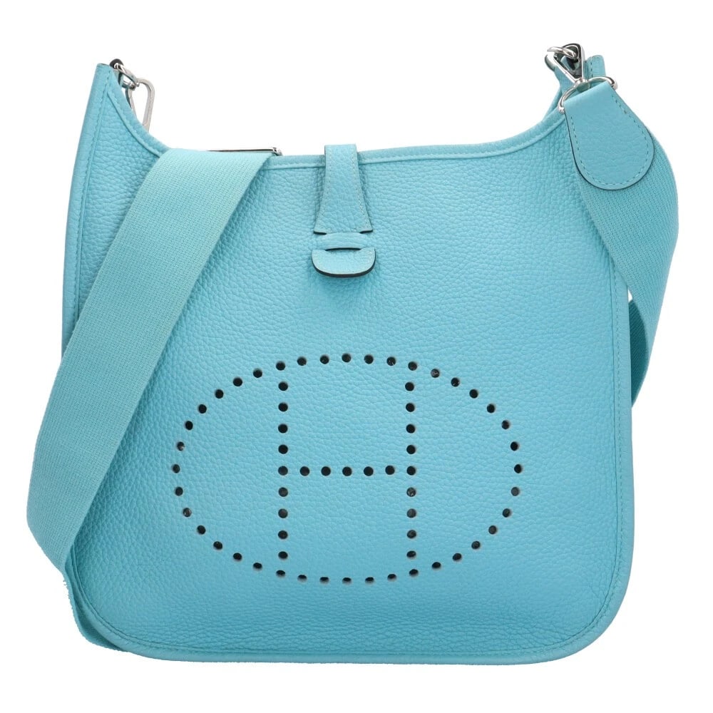HERMES SHOULDER BAG CROSS BODY LEATHER EVELYN III PM: HERMES Shoulder Bag Cross Body leather Evelyn III PM Brand: HERMES Type/Style: Shoulder Bag Material: Exterior Material leather Color: Exterior color Blue Atoll Size: W11.0 x H11.8 x D3.0inch Acce