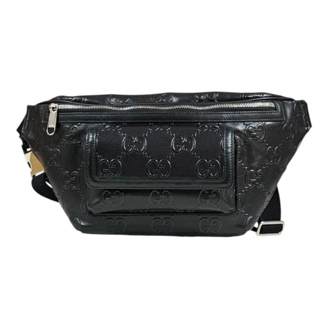 GUCCI WAIST BAG LEATHER SLING BAG: GUCCI Waist bag leather Sling Bag Brand: GUCCI Type/Style: Waist bag Material: Exterior Material leather Color: Exterior color black Size: W8.7 x H7.5 x D2.0inch Accessories: None Accessor