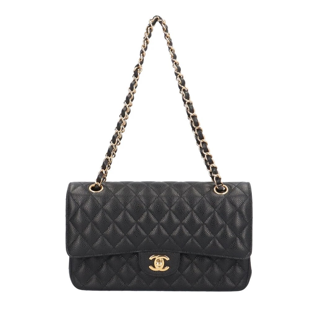CHANEL SHOULDER BAG CAVIARSKIN CHAIN: CHANEL Shoulder Bag Caviarskin Chain Brand: CHANEL Type/Style: Shoulder Bag Material: Exterior Material Caviarskin Color: Exterior color black Size: W10.0 x H6.1 x D2.6inch Accessories: None <