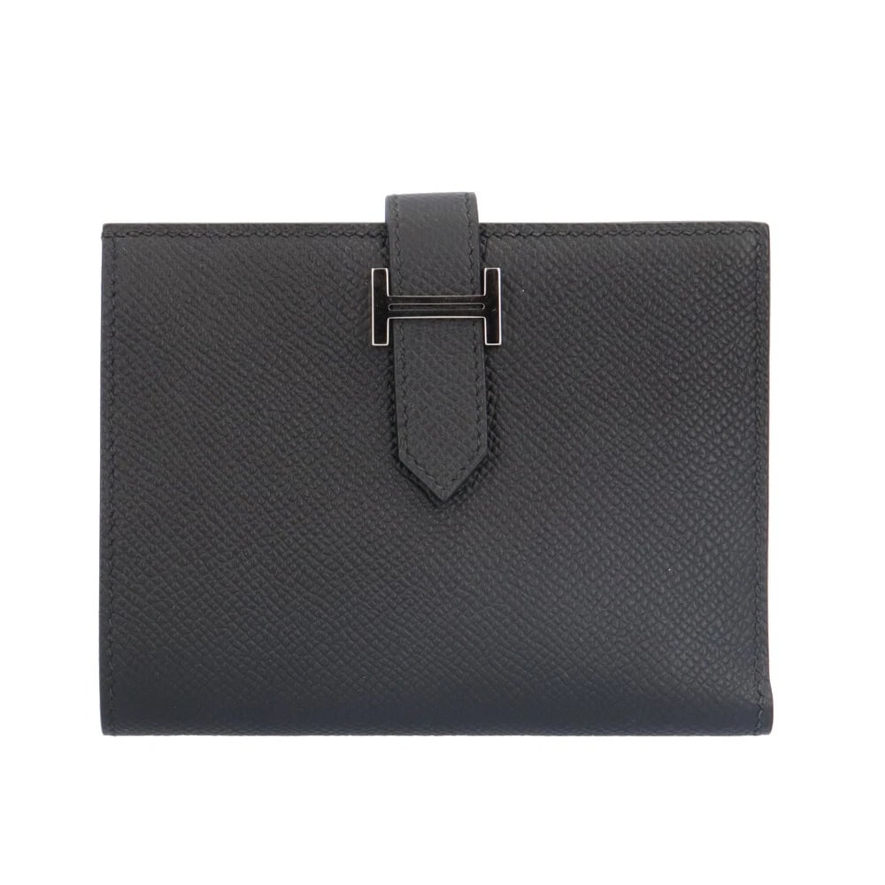 HERMES WALLET EPSOM BEAN COMPACT: HERMES wallet Epsom BEAN Compact Brand: HERMES Type/Style: wallet Material: Exterior Material Epsom Color: Exterior color black Size: W4.7 x H3.7x D0.8inch Accessories: None Accessories No