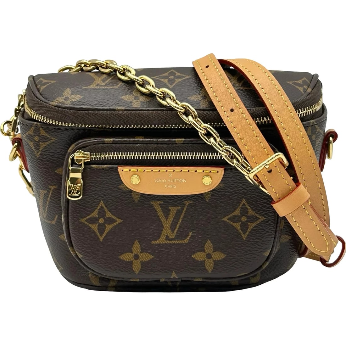 LOUIS VUITTON BUM BAG BROWN MONOGRAM CANVAS SHOULDER BAG: LOUIS VUITTON Bum Bag Brown Monogram Canvas Shoulder Bag Brand: LOUIS VUITTON Type/Style: Shoulder Bag Material: Monogram Canvas Color: brown Size: W: 18cm / H: 13.5cm / D: 7cm Accessories: None <