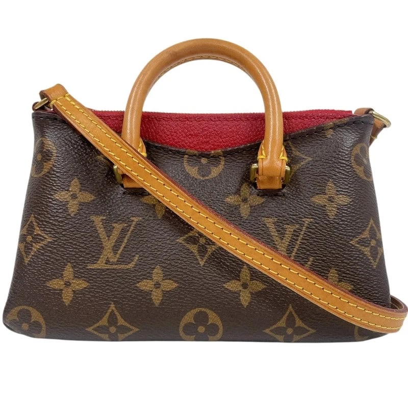 LOUIS VUITTON NANO PALLAS MONOGRAM SHOULDER BAG: LOUIS VUITTON Nano Pallas Monogram Shoulder Bag Brand: LOUIS VUITTON Type/Style: Shoulder Bag Material: Monogram Color: brown Size: W: 19cm / H: 11.5cm / D: 6cm Accessories: None Accessories Notice: