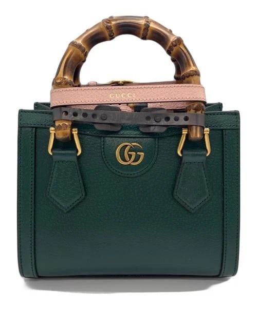 GUCCI DIANA BAMBOO MINI TOTE BAG: GUCCI Diana Bamboo Mini Tote Bag Brand: GUCCI Type/Style: Tote Bag Material: None Color: Green Size: H:16cm / W:20cm / D:7cm Accessories: None Accessories Notice: When purchasing pre-owned goods,