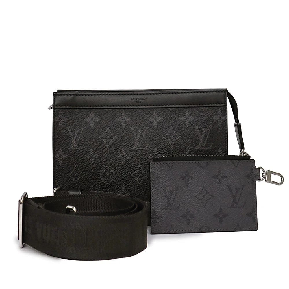 LOUIS VUITTON MONOGRAM ECLIPSE BLACK SHOULDER BAG - 2