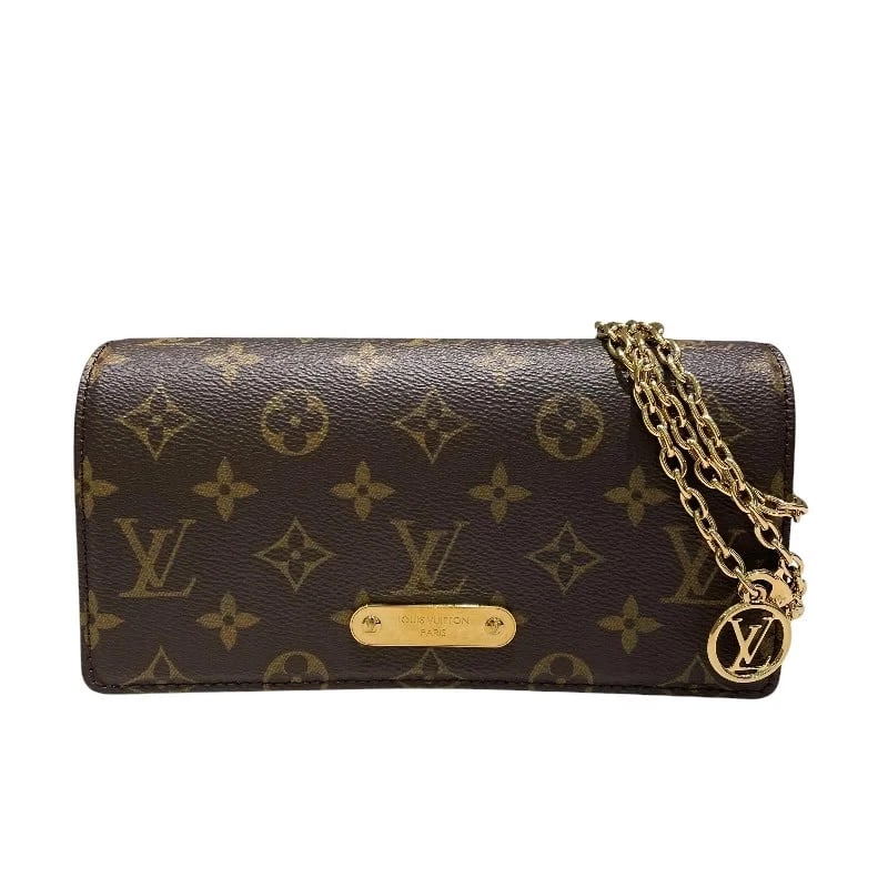 LOUIS VUITTON WALLET CHAIN LILY BROWN PVC SHOULDER BAG: LOUIS VUITTON Wallet Chain Lily Brown PVC Shoulder Bag Brand: LOUIS VUITTON Type/Style: Shoulder Bag Material: Pvc Color: brown Size: W: 20cm / H: 11cm / D: 5.5cm Accessories: None Accesso