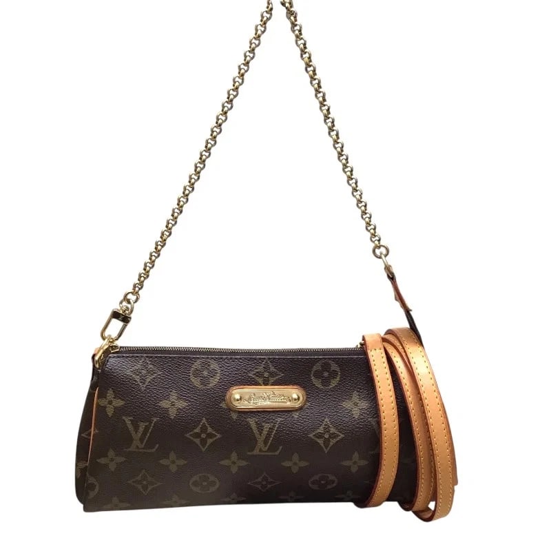 LOUIS VUITTON EVA BROWN PVC SHOULDER BAG: LOUIS VUITTON Eva Brown PVC Shoulder Bag Brand: LOUIS VUITTON Type/Style: Shoulder Bag Material: Pvc Color: brown Size: W: 25cm / H: 12cm / D: 3cm Accessories: None Accessories Notice: When