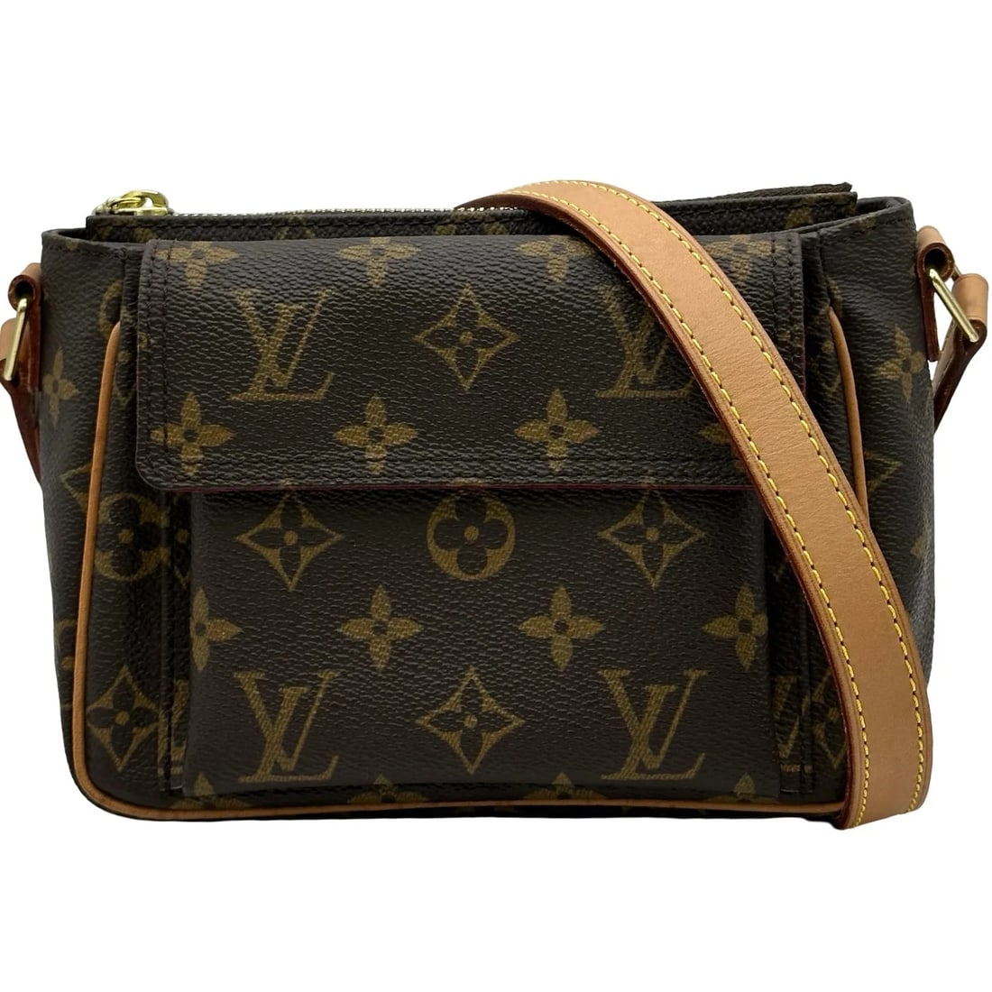 LOUIS VUITTON BROWN MONOGRAM CANVAS SHOULDER BAG: LOUIS VUITTON Brown Monogram Canvas Shoulder Bag Brand: LOUIS VUITTON Type/Style: Shoulder Bag Material: Monogram Canvas Color: brown Size: W: 17.5cm / H: 12.5cm / D: 8.5cm Accessories: None <