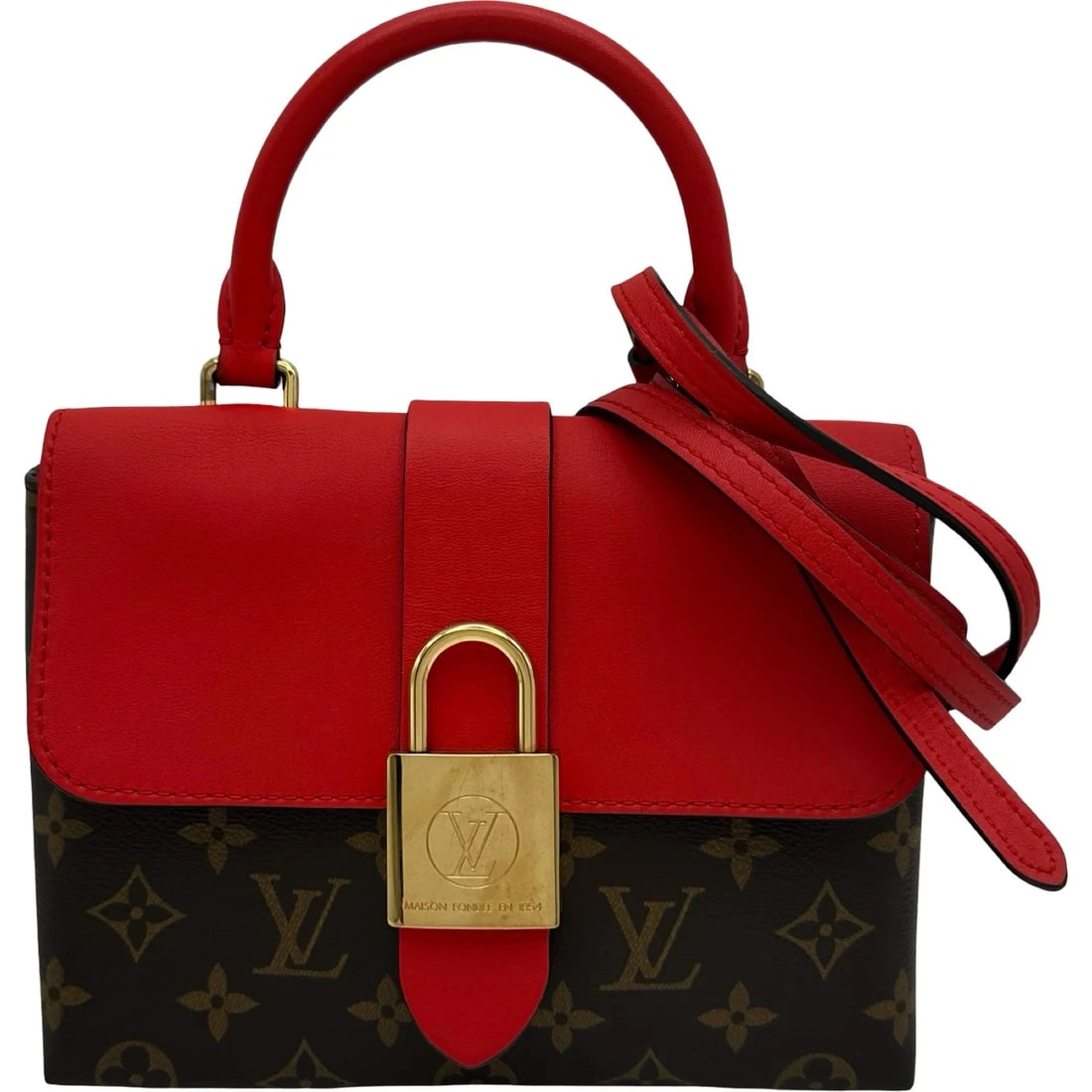 LOUIS VUITTON BROWN/RED MONOGRAM SHOULDER BAG: LOUIS VUITTON Brown/Red Monogram Shoulder Bag Brand: LOUIS VUITTON Type/Style: Shoulder Bag Material: Monogram Color: Brown/Red Size: W: 20.5cm / H: 15cm / D: 7.5cm Accessories: None Accessories