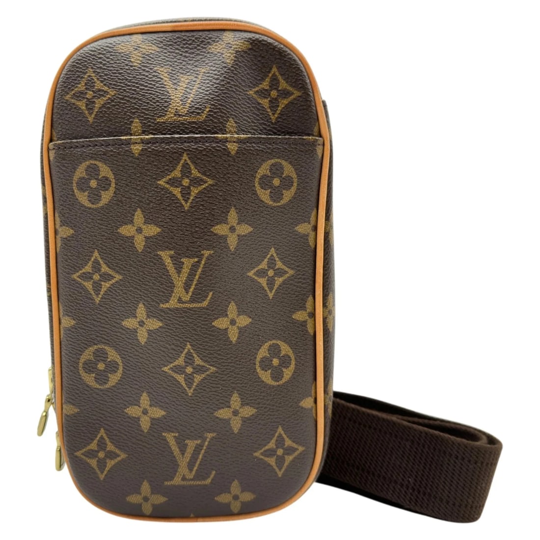 LOUIS VUITTON GANGE BROWN MONOGRAM/LEATHER BODY BAG: LOUIS VUITTON Gange Brown Monogram/Leather Body Bag Brand: LOUIS VUITTON Type/Style: Body Bag Material: Monogram/Leather Color: brown Size: W: 12.0cm / H: 22.0cm / D: 5.0cm Accessories: None <