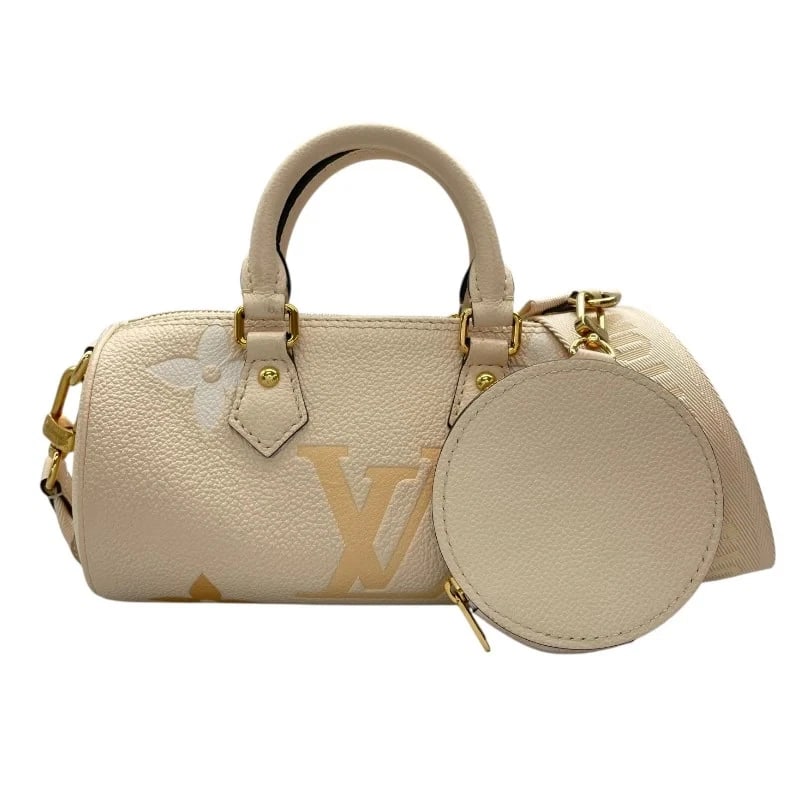 LOUIS VUITTON BEIGE GHW MONOGRAM EMPREINTE SHOULDER BAG: LOUIS VUITTON Beige GHW Monogram Empreinte Shoulder Bag Brand: LOUIS VUITTON Type/Style: Shoulder Bag Material: Monogram Empreinte Color: Beige / GD Hardware Size: W: 20cm / H: 11cm / D: 11cm