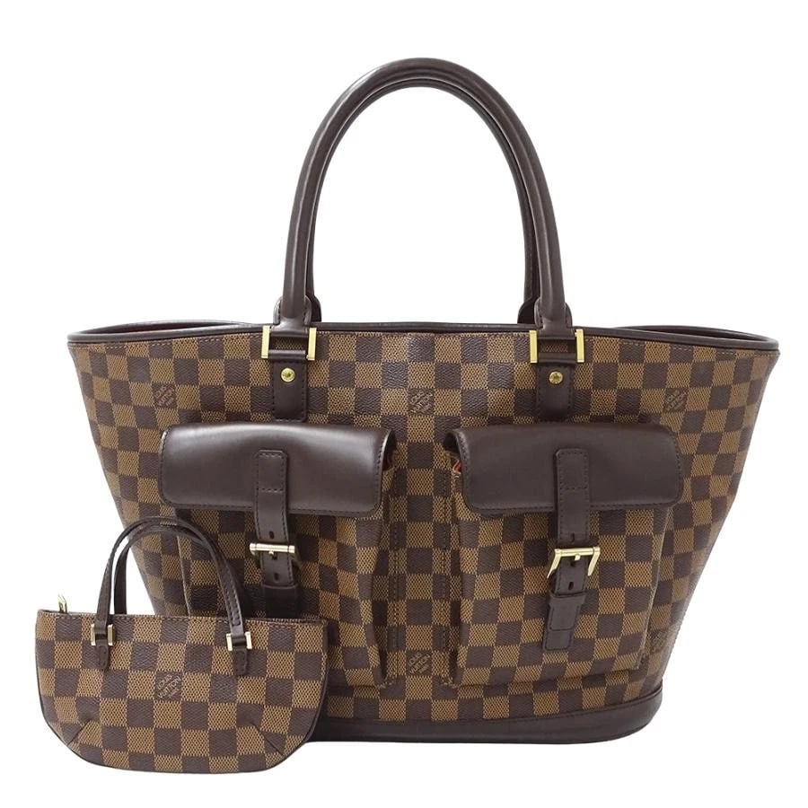 LOUIS VUITTON DAMIER MANOSQUE GM: Louis Vuitton Damier Manosque GM Brand: Louis Vuitton Type/Style: Handbag Material: Damier Canvas Color: Damier Ebene Size: W: 33~50cm /H: 28cm / D: 14cm Accessories: None Accessories Noti