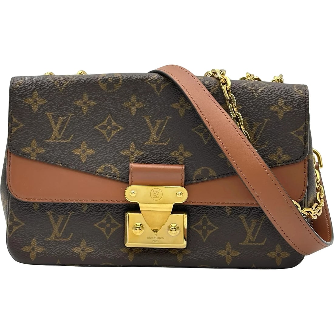 LOUIS VUITTON BROWN MONOGRAM CANVAS SHOULDER BAG: LOUIS VUITTON Brown Monogram Canvas Shoulder Bag Brand: LOUIS VUITTON Type/Style: Handbag Material: Monogram Canvas Color: brown Size: W: 25cm / H: 15.5cm / D: 5cm Accessories: None Access