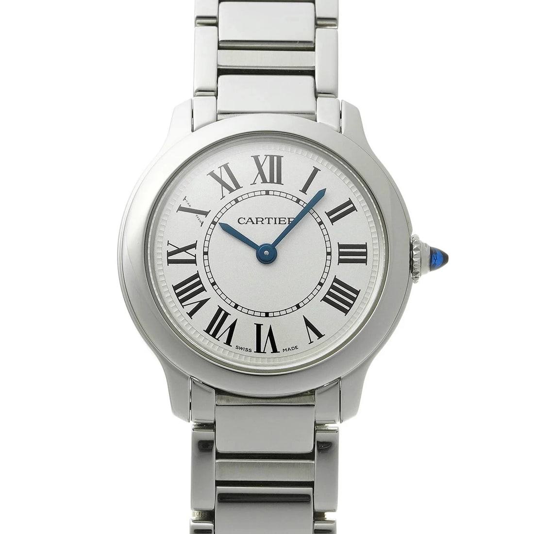 CARTIER RONDE MUST SILVER WATCH: Cartier Ronde Must Silver Watch Brand: CARTIER Type/Style: Wristwatch Material: Band Material Stainless Case Material Sapphire Crystal Color: Dial Color Silver Size: Wrist Size 15cm Case Size 29 x 29