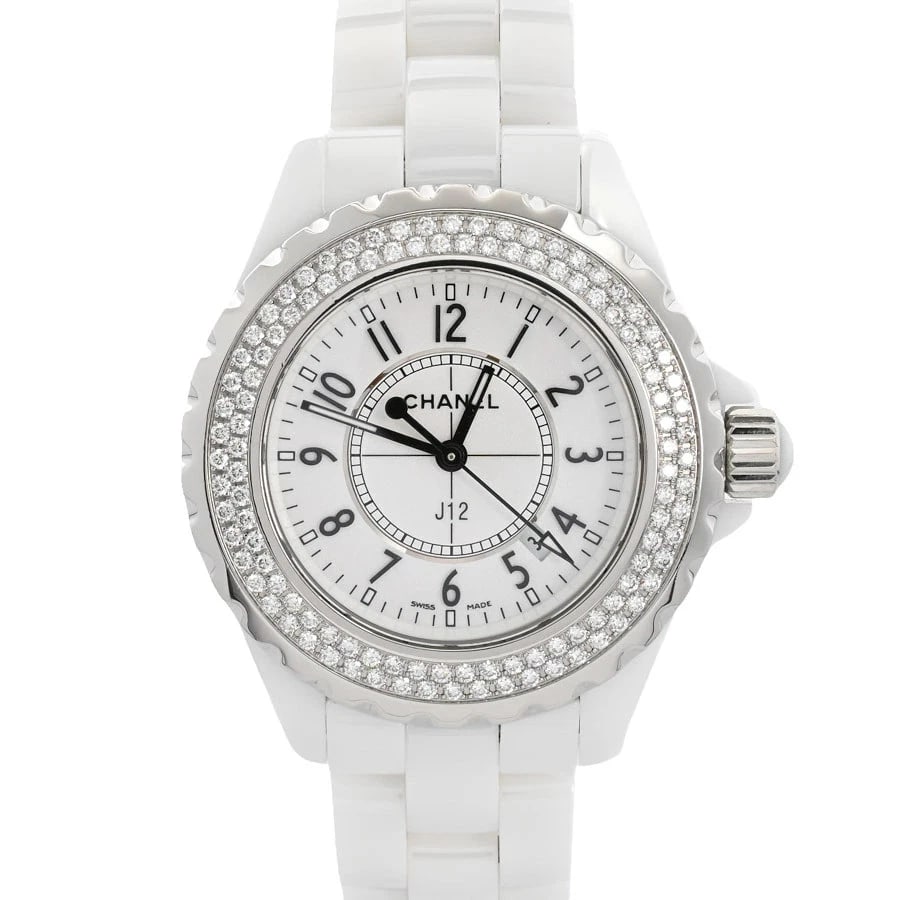 CHANEL WHITE WATCH: Chanel White Watch Brand: CHANEL Type/Style: Wristwatch Material: Band Material Ceremic/ Case Material N/A Color: Dial Color White Size: Wrist Size 16cm Case Size 33mm Accessories: None Ac