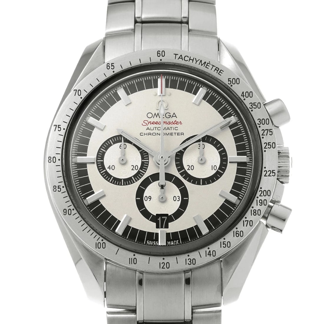 OMEGA WATCH WHITE WATCH: Omega Watch White Watch Brand: OMEGA Type/Style: Wristwatch Material: Band Material Stainless Case Material Sapphire Crystal Color: Dial Color White Size: Wrist Size 18cm Case Size 42 x 42 mm