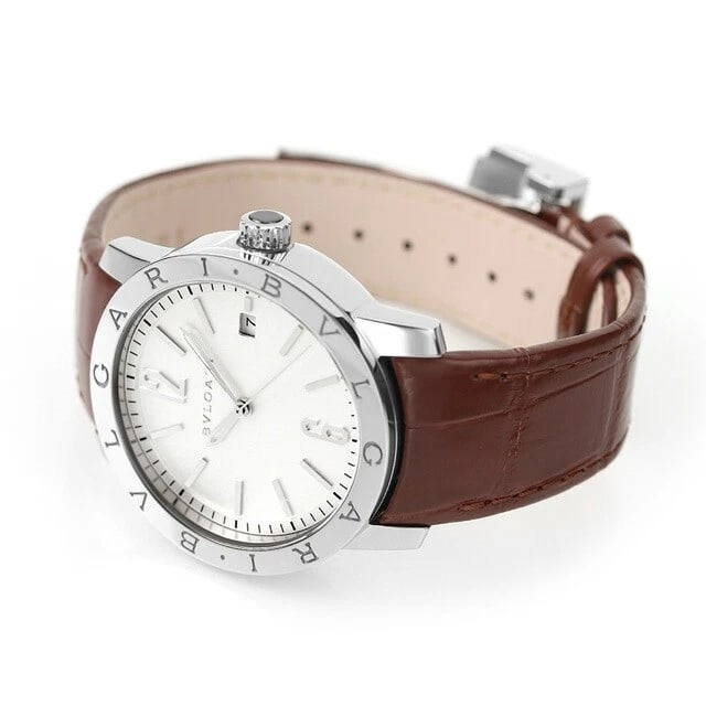 BVLGARI SILVER AUTOMATIC LEATHER WATCH - 3