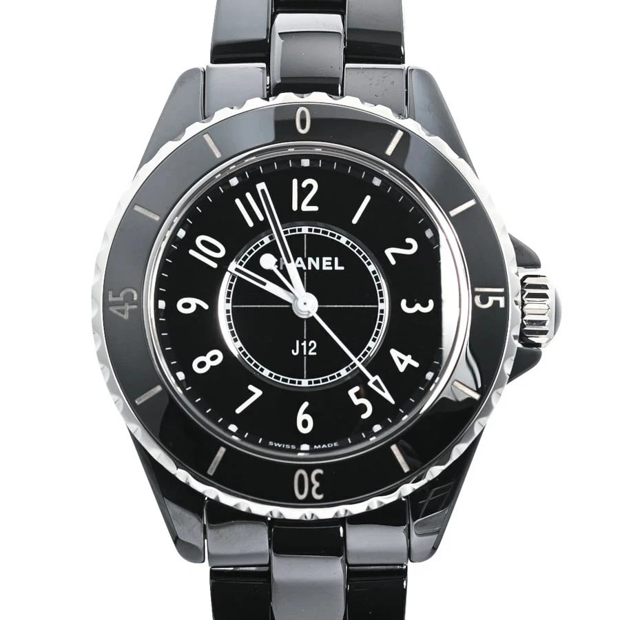 CHANEL J12 BLACK WATCH: Chanel J12 Black Watch Brand: CHANEL Type/Style: Wristwatch Material: Band Material Ceramic/ Case Material N/A Color: Dial Color Black Size: Wrist Size 18cm Case Size 33mm Accessories: None