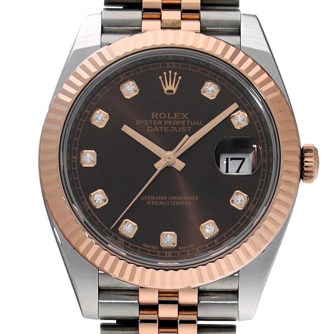 ROLEX DATEJUST BROWN WATCH - 4