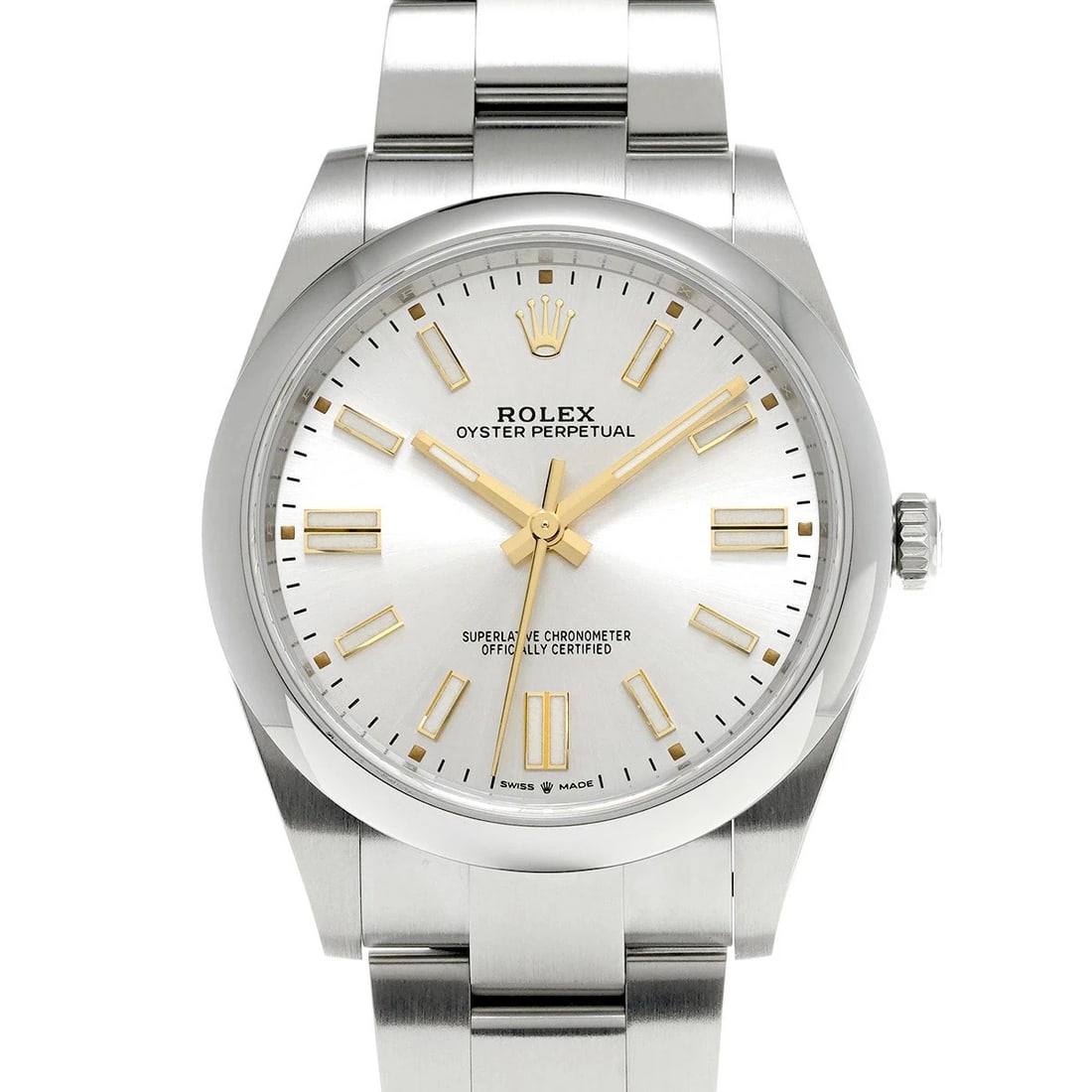 ROLEX OYSTER PERPETUAL SILVER WATCH: Rolex Oyster Perpetual Silver Watch Brand: ROLEX Type/Style: Wristwatch Material: Band Material Stainless Case Material Sapphire Crystal Color: Dial Color Silver Size: Wrist Size 19.5cm Case Size 41