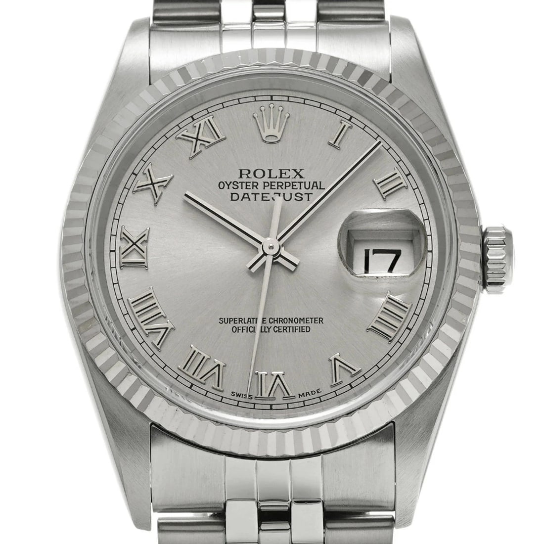 ROLEX DATEJUST SILVER WATCH - 4
