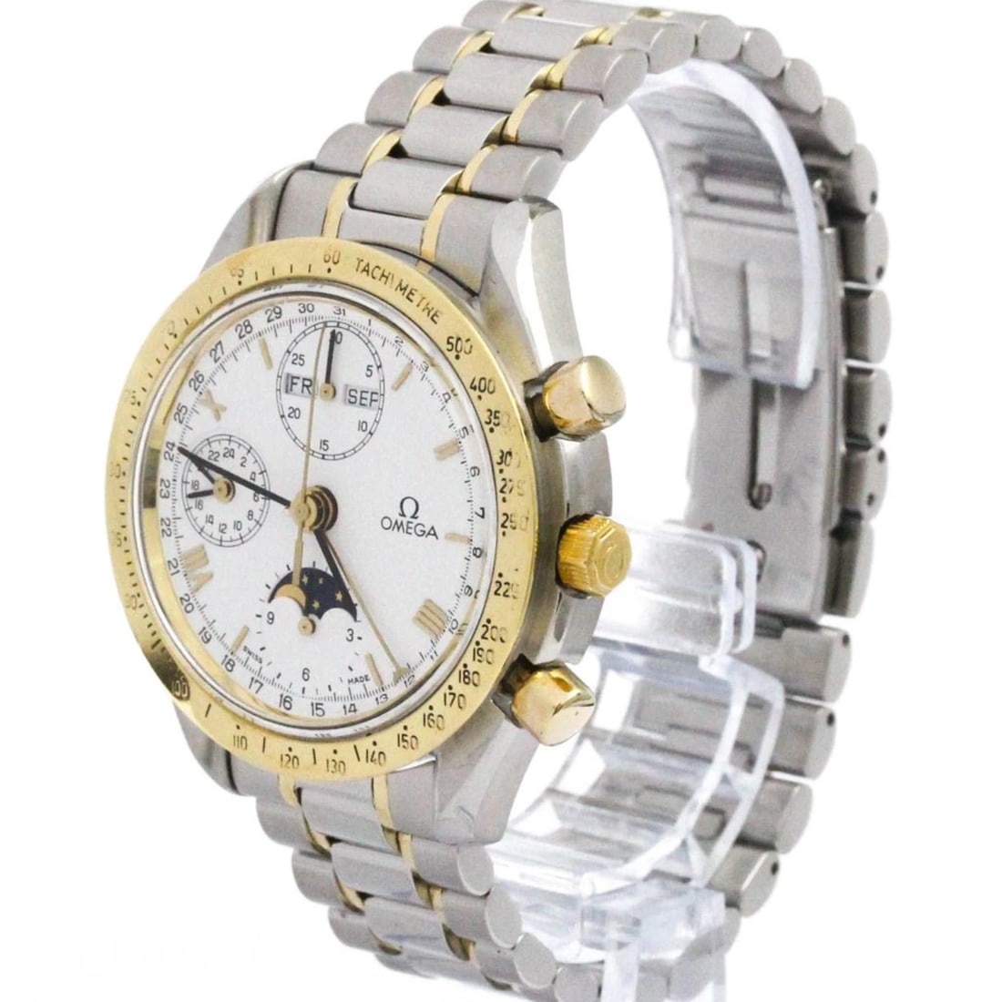 OMEGA SPEEDMASTER TRIPLE DATE MOONPHASE 18K GOLD WATCH (1 of 4)