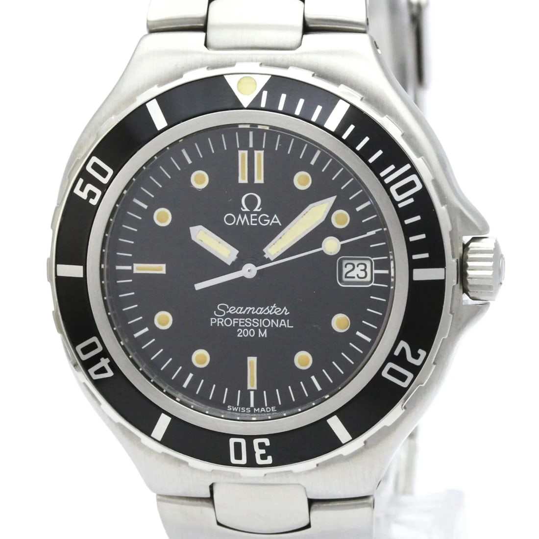 OMEGA SEAMASTER PROFESSIONAL QUARTZ WATCH: Omega Seamaster Professional Quartz Watch Brand: Omega Type/Style: Wristwatch Material: (Case) Stainless steel (Band) Stainless steel Color: Dial Color Black Size: Case Diameter 38mm / 1.5inch Acc