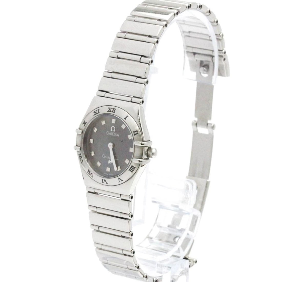 OMEGA CONSTELLATION QUARTZ WATCH: Omega Constellation Quartz Watch Brand: Omega Type/Style: Wristwatch Material: (Case) Stainless steel (Band) Stainless steel Color: Dial Color Gray Size: Case Diameter 25mm / 0.98inch Accessories: