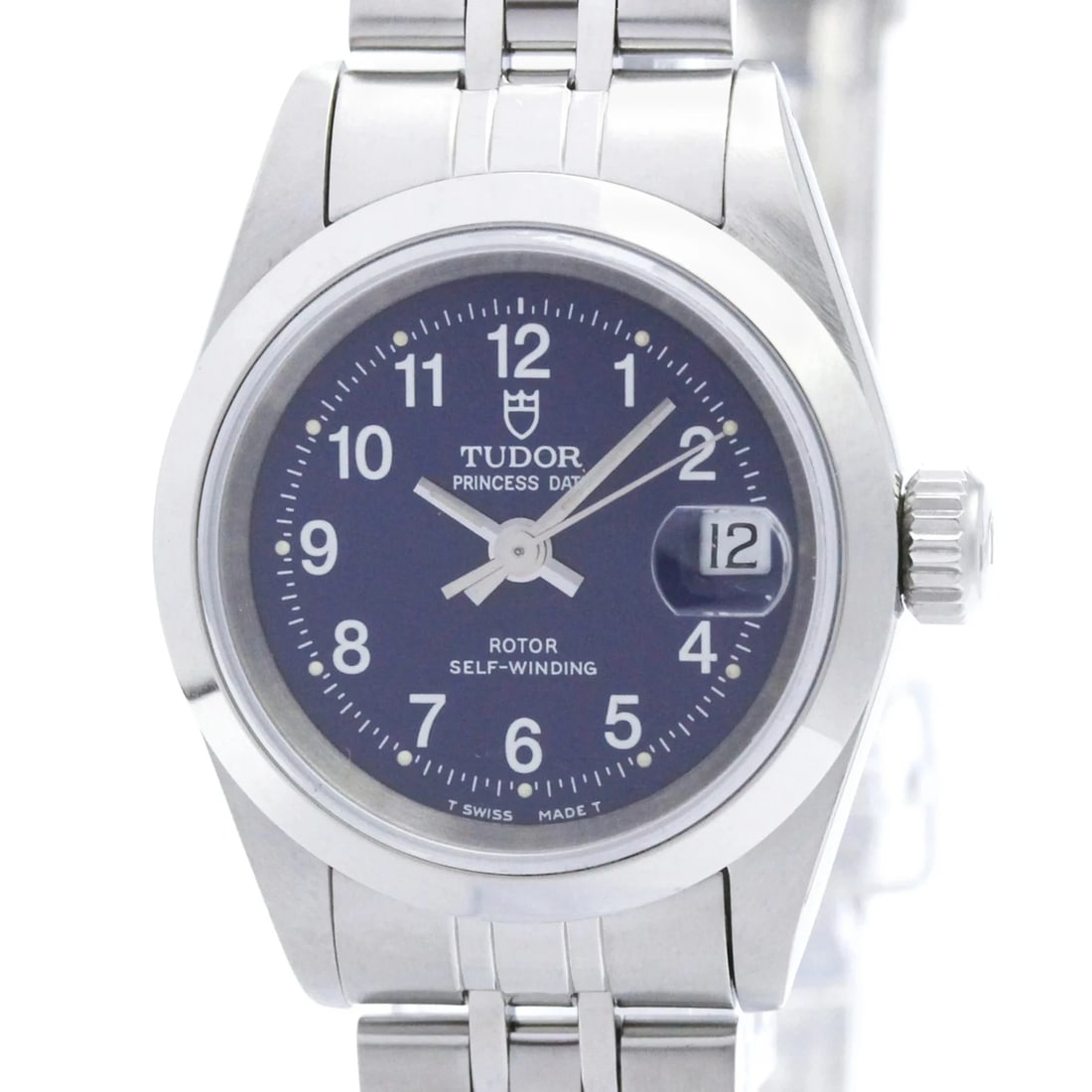 TUDOR PRINCESS OYSTER DATE STEEL AUTOMATIC WATCH: Tudor Princess Oyster Date Steel Automatic Watch Brand: Tudor Type/Style: Wristwatch Material: (Case) Stainless steel (Band) Stainless steel Color: Dial Color Navy Size: Case Diameter 25mm / 0.98inch 