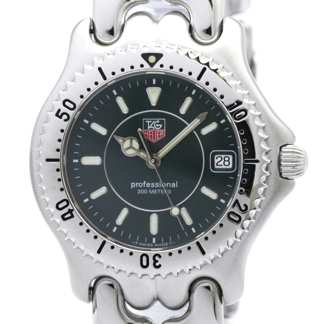 TAG HEUER PROFESSIONAL QUARTZ WATCH: Tag Heuer Professional Quartz Watch Brand: Tag Heuer Type/Style: Wristwatch Material: (Case) Stainless steel (Band) Stainless steel Color: Dial Color Size: Case Diameter 38mm / 1.5inch Accessories: