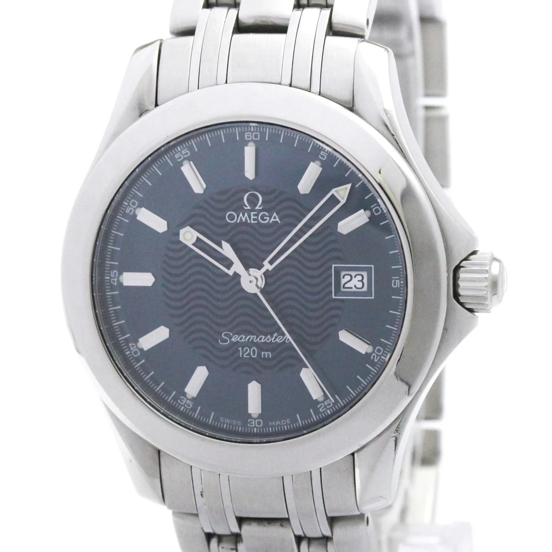 OMEGA SEAMASTER STEEL QUARTZ WATCH: Omega Seamaster Steel Quartz Watch Brand: Omega Type/Style: Wristwatch Material: (Case) Stainless steel (Band) Stainless steel Color: Dial Color Blue Size: Case Diameter 36mm / 1.42inch Accessorie
