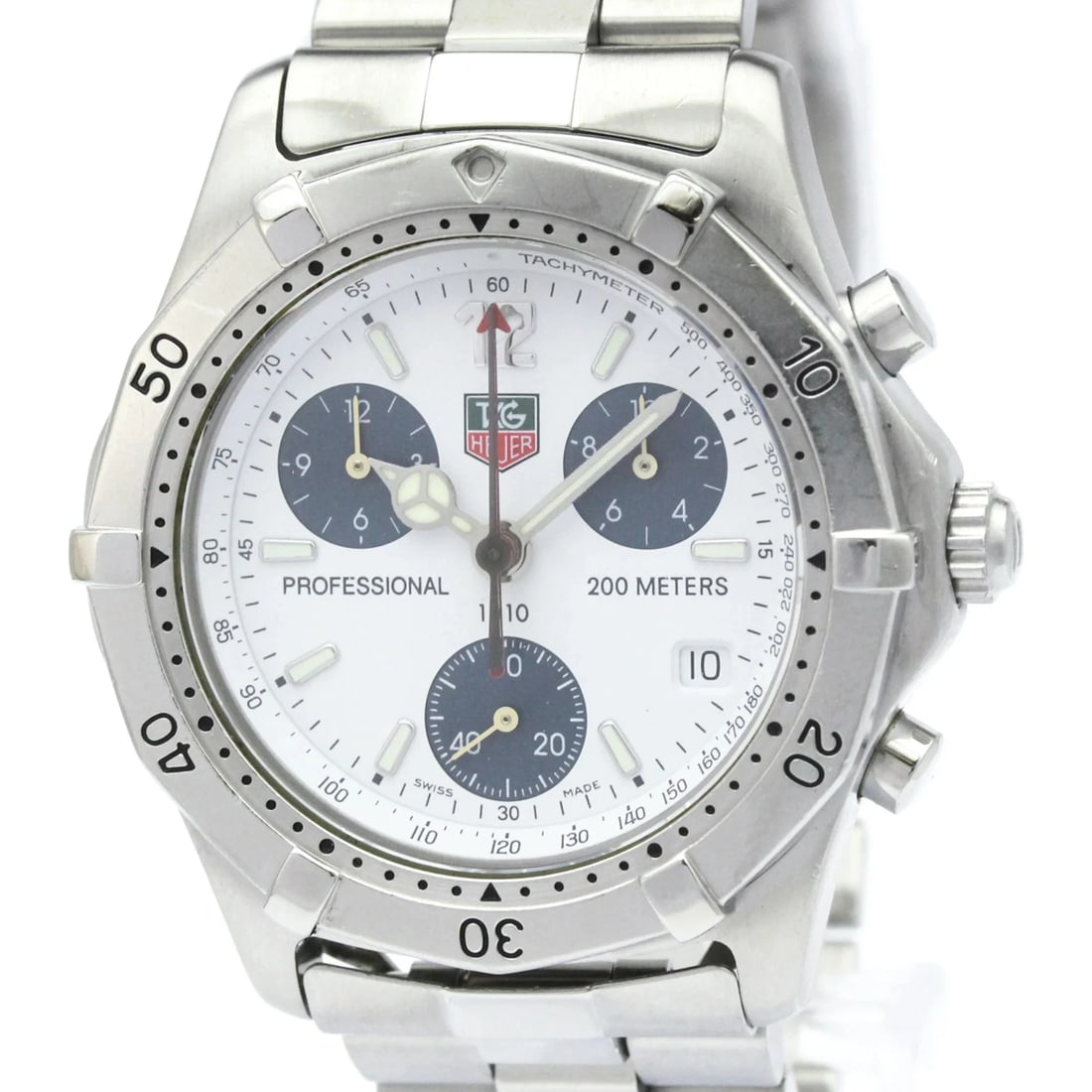 TAG HEUER 2000 CLASSIC PROFESSIONAL CHRONOGRAPH WATCH: Tag Heuer 2000 Classic Professional Chronograph Watch Brand: Tag Heuer Type/Style: Wristwatch Material: (Case) Stainless steel (Band) Stainless steel Color: Dial Color White Size: Case Diameter 37mm /