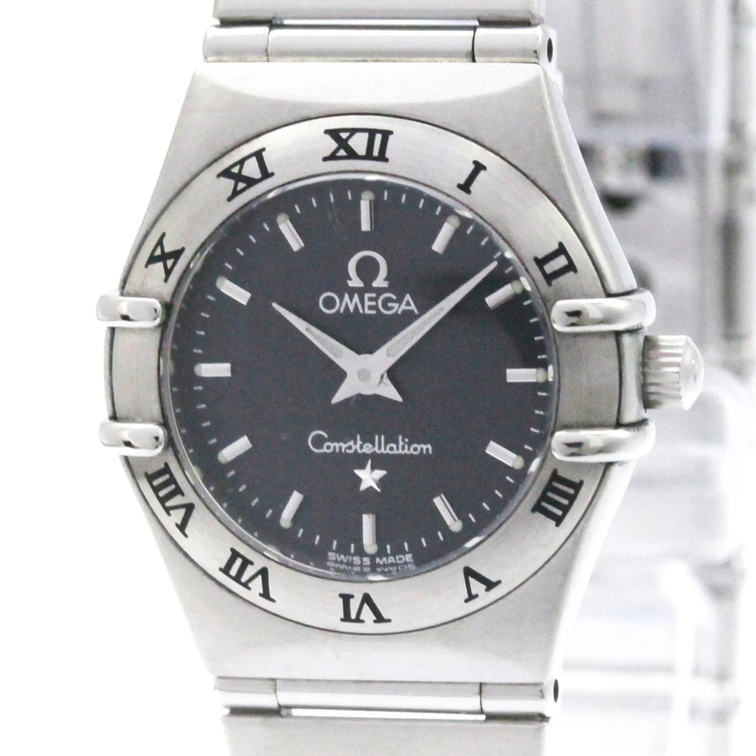 OMEGA CONSTELLATION STEEL QUARTZ WATCH: Omega Constellation Steel Quartz Watch Brand: Omega Type/Style: Wristwatch Material: (Case) Stainless steel (Band) Stainless steel Color: Dial Color Gray Size: Case Diameter 22mm / 0.87inch Access