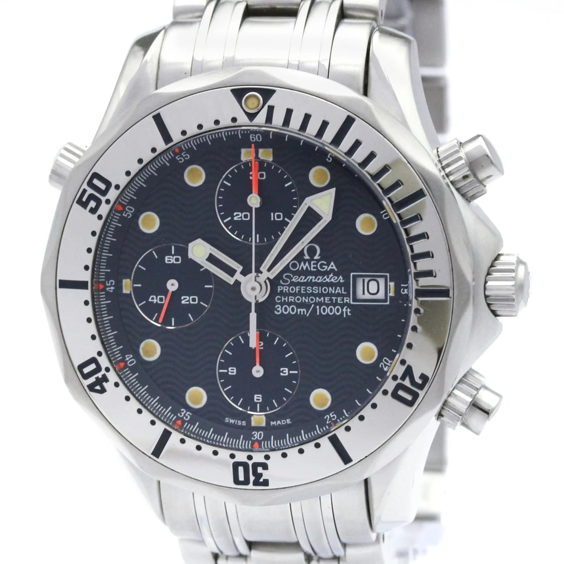 OMEGA SEAMASTER PROFESSIONAL 300M CHRONOGRAPH WATCH: Omega Seamaster Professional 300M Chronograph Watch Brand: Omega Type/Style: Wristwatch Material: (Case) Stainless steel (Band) Stainless steel Color: Dial Color Blue Size: Case Diameter 42mm / 1.65in