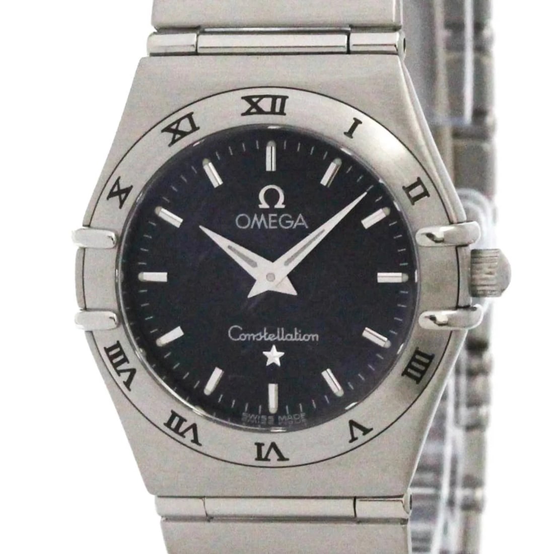 OMEGA CONSTELLATION STEEL QUARTZ WATCH: Omega Constellation Steel Quartz Watch Brand: Omega Type/Style: Wristwatch Material: (Case) Stainless steel (Band) Stainless steel Color: Dial Color Gray Size: Case Diameter 25mm / 0.98inch Access