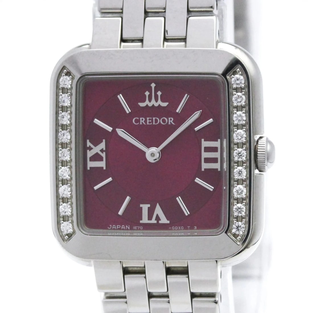 SEIKO CREDOR SIGNO DIAMOND STAINLESS STEEL QUARTZ WATCH: Seiko Credor Signo Diamond Stainless Steel Quartz Watch Brand: Seiko Type/Style: Wristwatch Material: (Case) Stainless steel (Band) Stainless steel Color: Dial Color Pink Size: Case Diameter 21mm / 0.