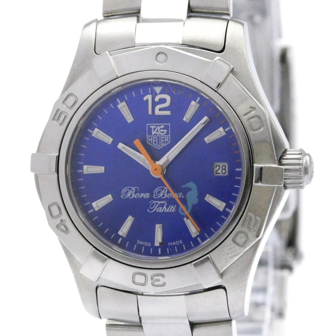 TAG HEUER AQUARACER BORABORA TAHITI LTD EDITION WATCH: Tag Heuer Aquaracer Borabora Tahiti Ltd Edition Watch Brand: Tag Heuer Type/Style: Wristwatch Material: (Case) Stainless steel (Band) Stainless steel Color: Dial Color Blue shell Size: Case Diameter 2