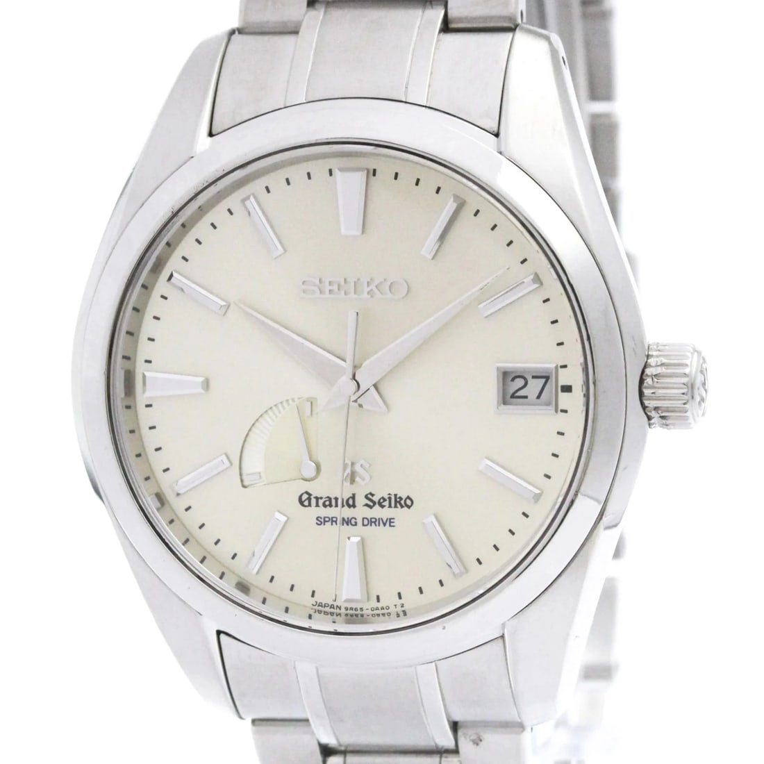 GRAND SEIKO STEEL SPRING DRIVE WATCH: Grand Seiko Steel Spring Drive Watch Brand: Seiko Type/Style: Wristwatch Material: (Case) Stainless steel (Band) Stainless steel Color: Dial Color Silver Size: Case Diameter 41mm / 1.61inch
