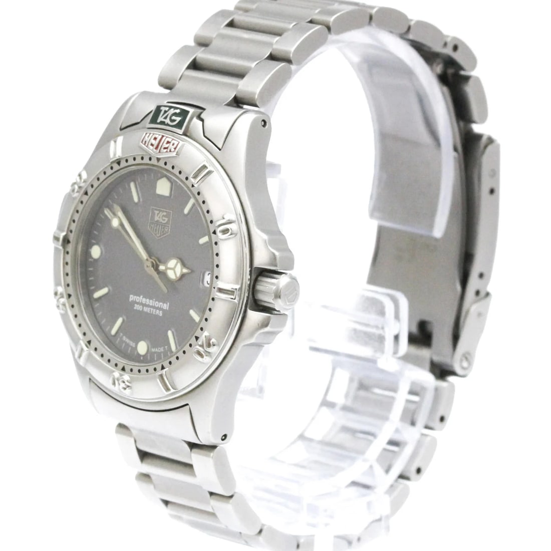 TAG HEUER PROFESSIONAL SERIES STEEL QUARTZ MID SIZE WATCH: Tag Heuer Professional Series Steel Quartz Mid Size Watch Brand: Tag Heuer Type/Style: Wristwatch Material: (Case) Stainless steel (Band) Stainless steel Color: Dial Color Gray Size: Case Diameter 35m