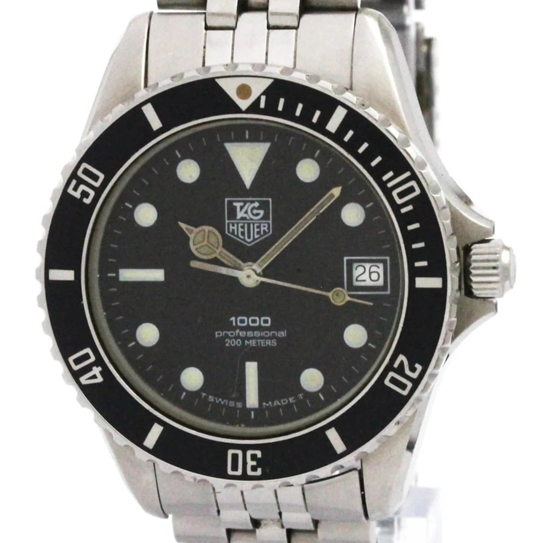 TAG HEUER STAINLESS STEEL QUARTZ WATCH: Tag Heuer Stainless Steel Quartz Watch Brand: Tag Heuer Type/Style: Wristwatch Material: (Case) Stainless steel (Band) Stainless steel Color: Dial Color Black Size: Case Diameter 37mm / 1.46inch A